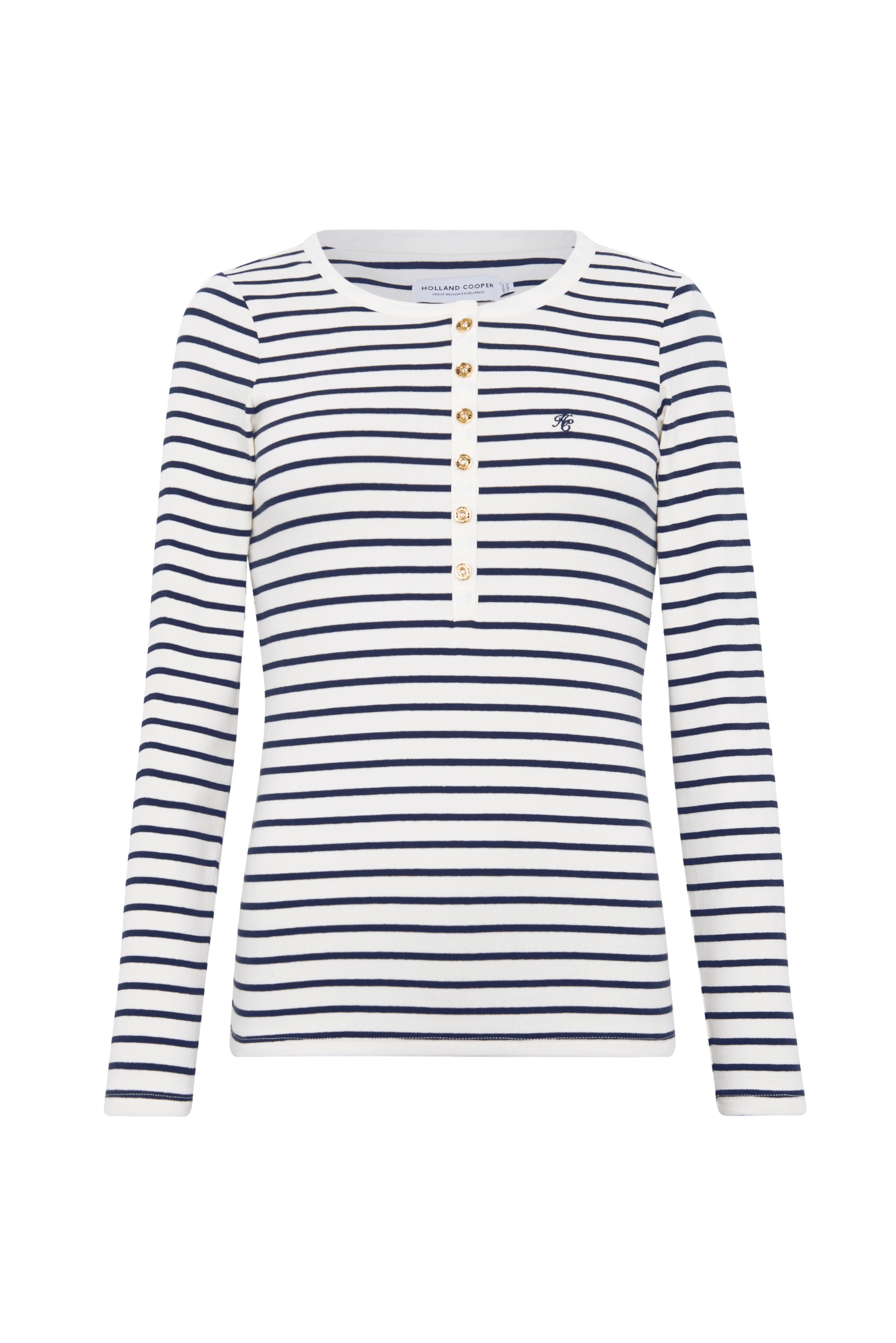 Striped Grandad Top (Ink Navy) - Image 6
