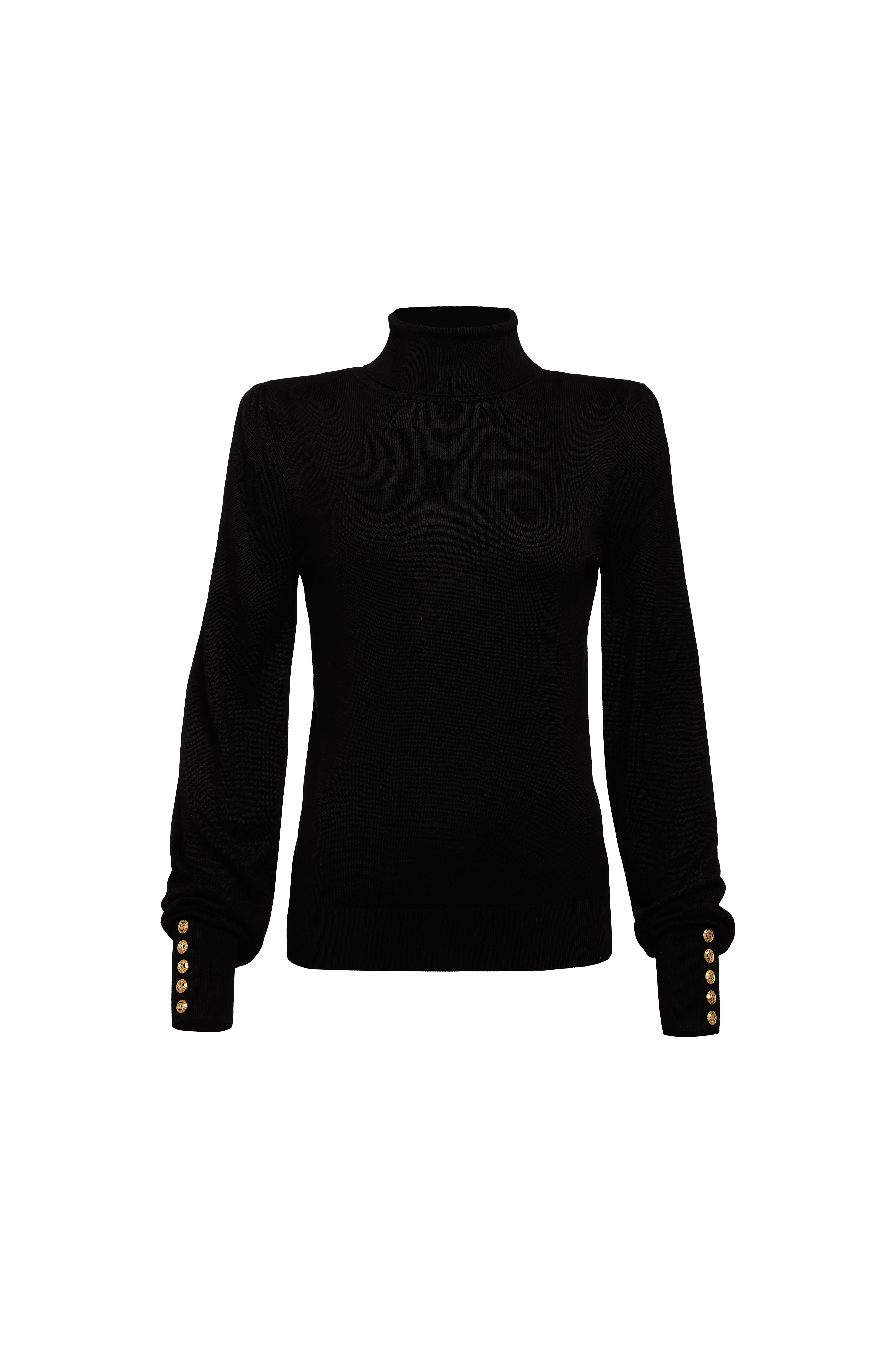 Structured Kelsie Roll Neck Knit (Black) - Image 4