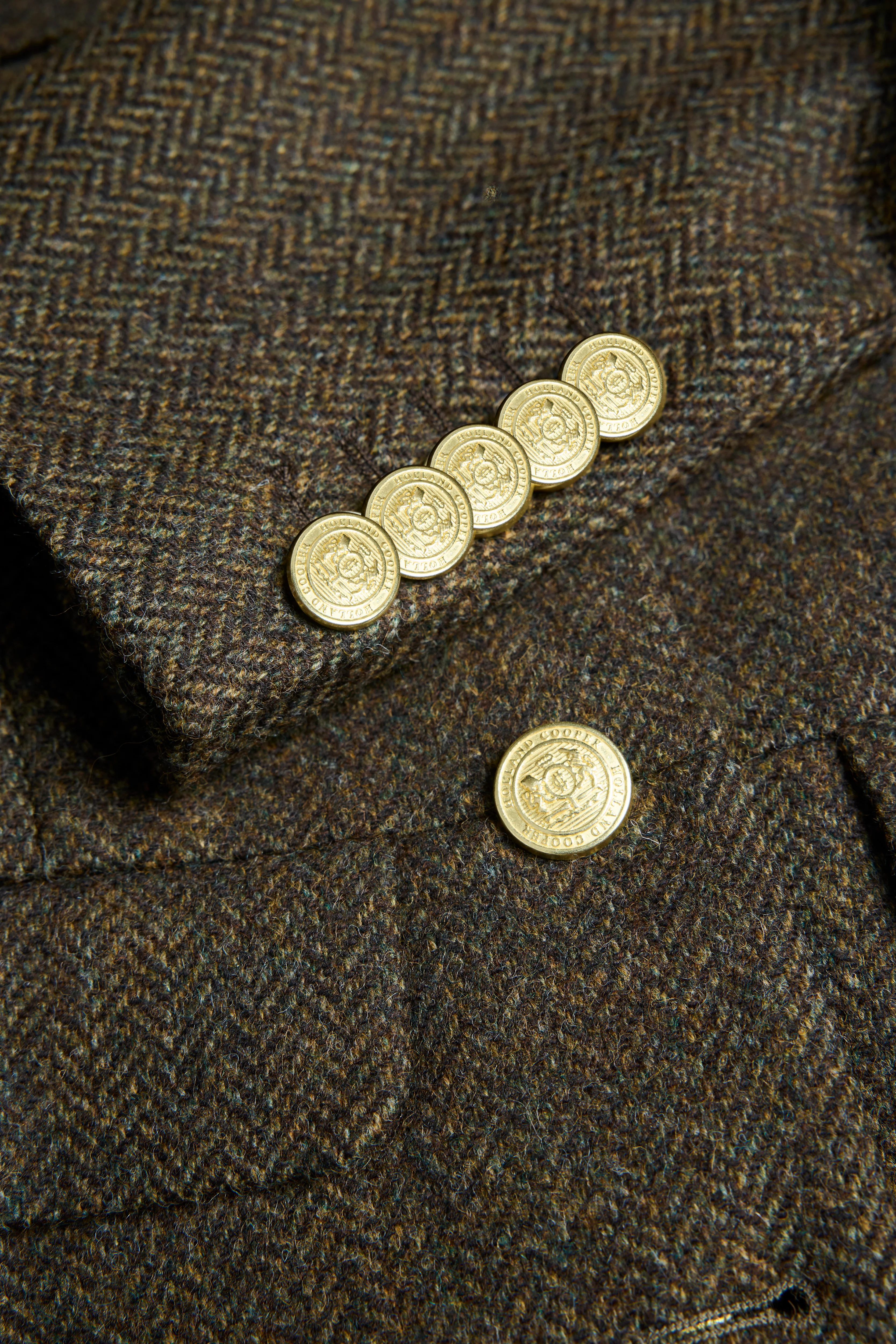 Tailored Peplum Jacket (Dark Green Herringbone) - Image 9