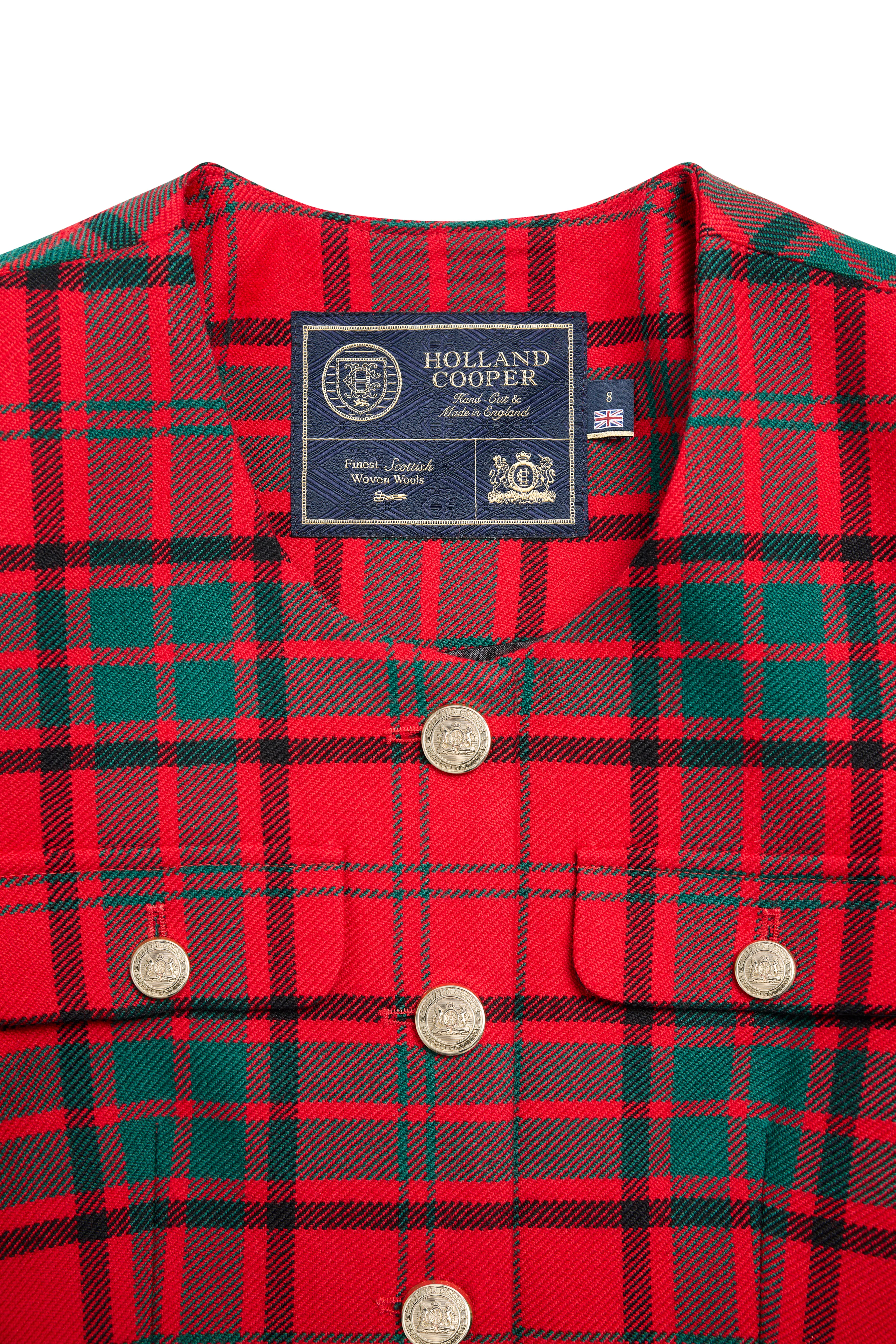 Tailored Peplum Jacket (Red Tartan) - Image 5