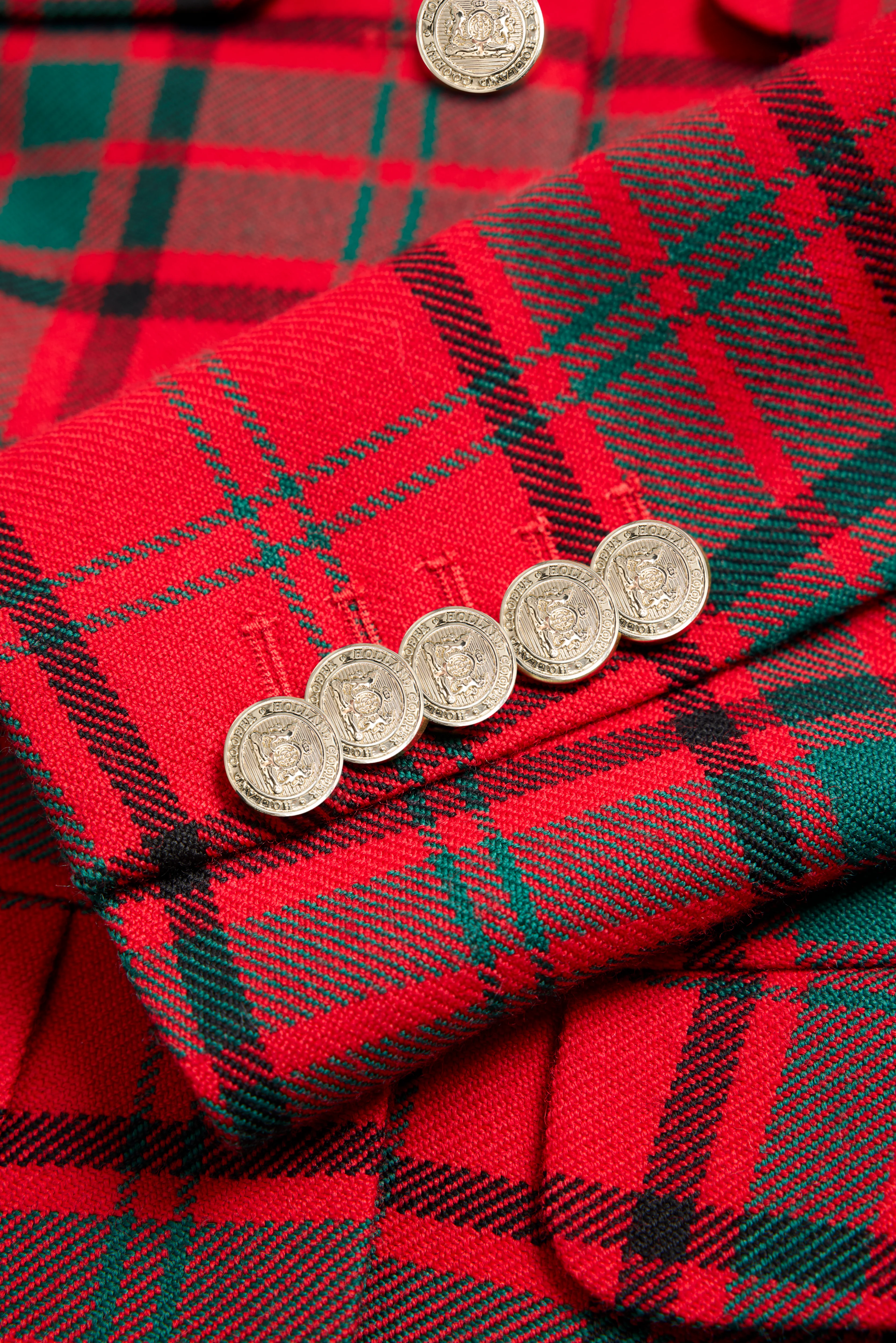 Tailored Peplum Jacket (Red Tartan) - Image 7