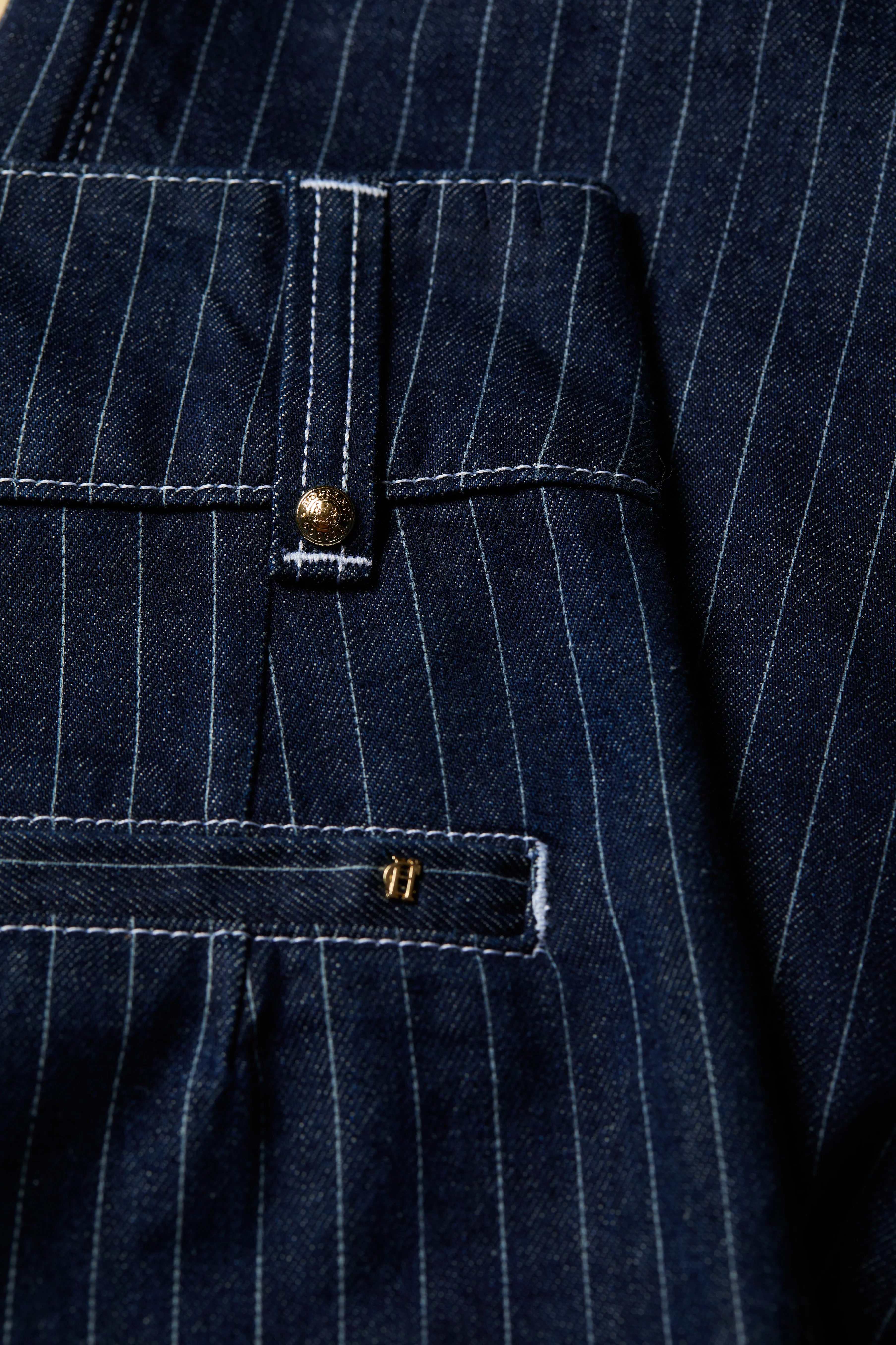 Tailored Wide Leg Jean (Indigo Stripe) - Image 7