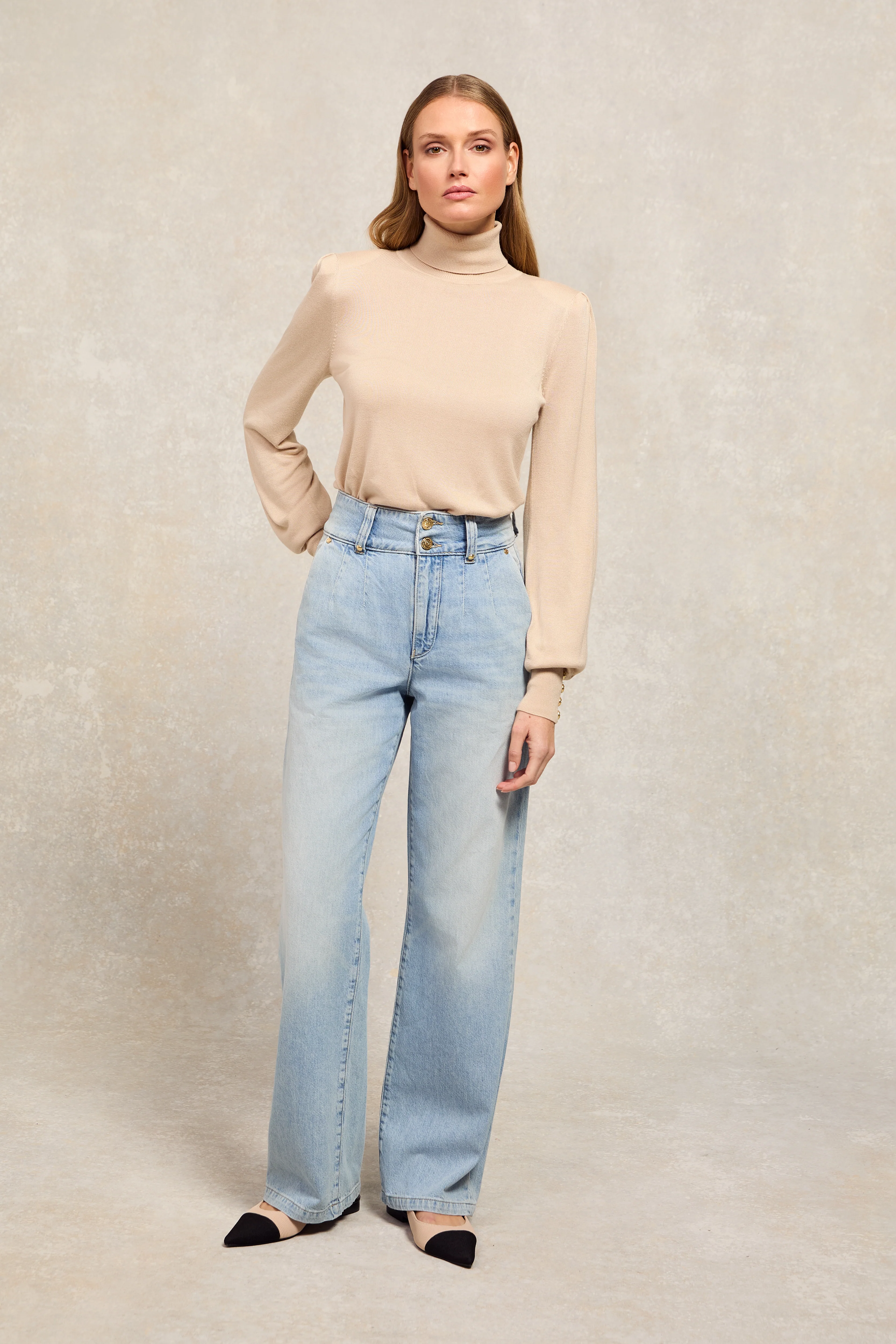 Tailored Wide Leg Jean (Vintage Indigo)