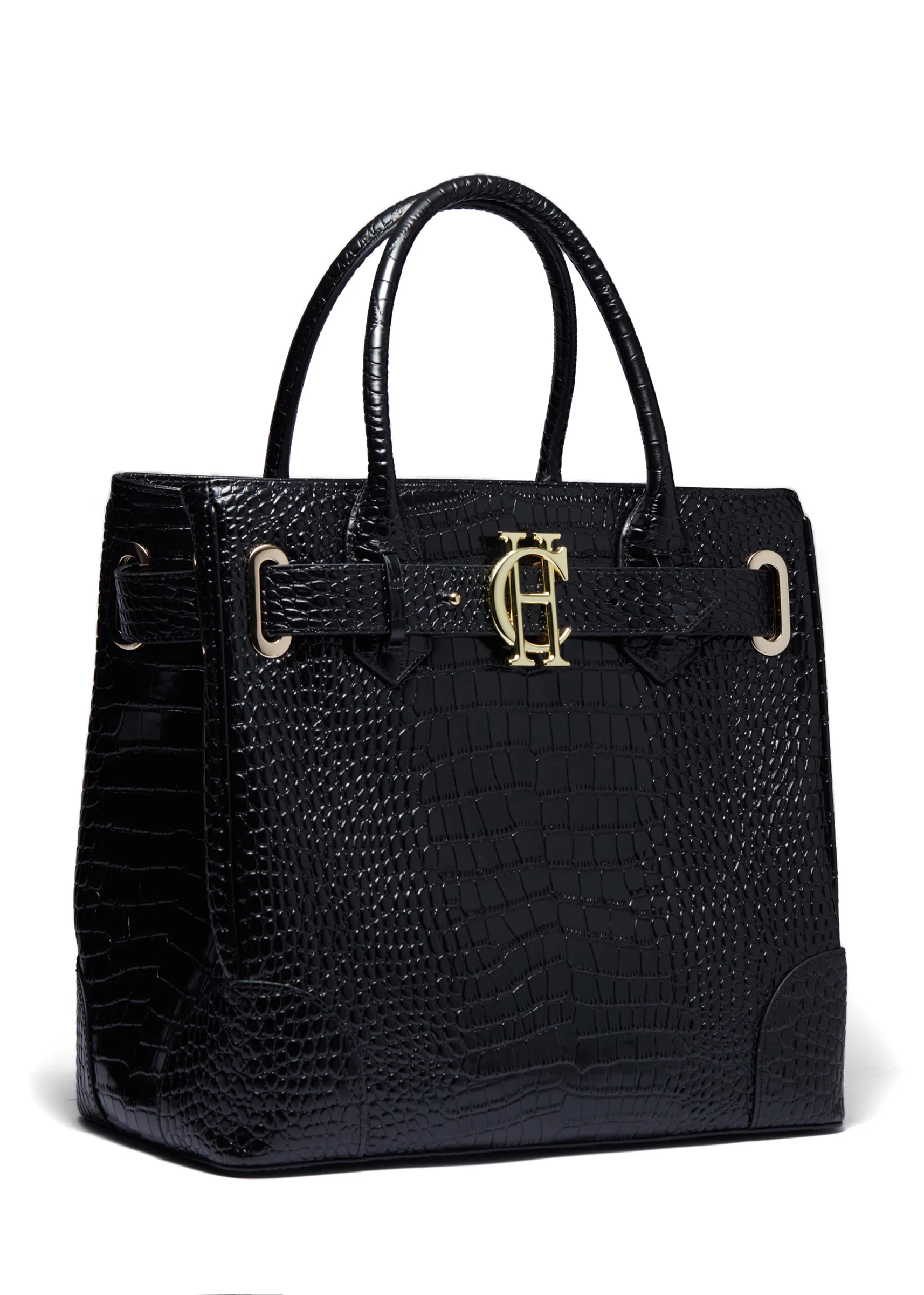The Brompton Tote (Black Croc) - Image 6