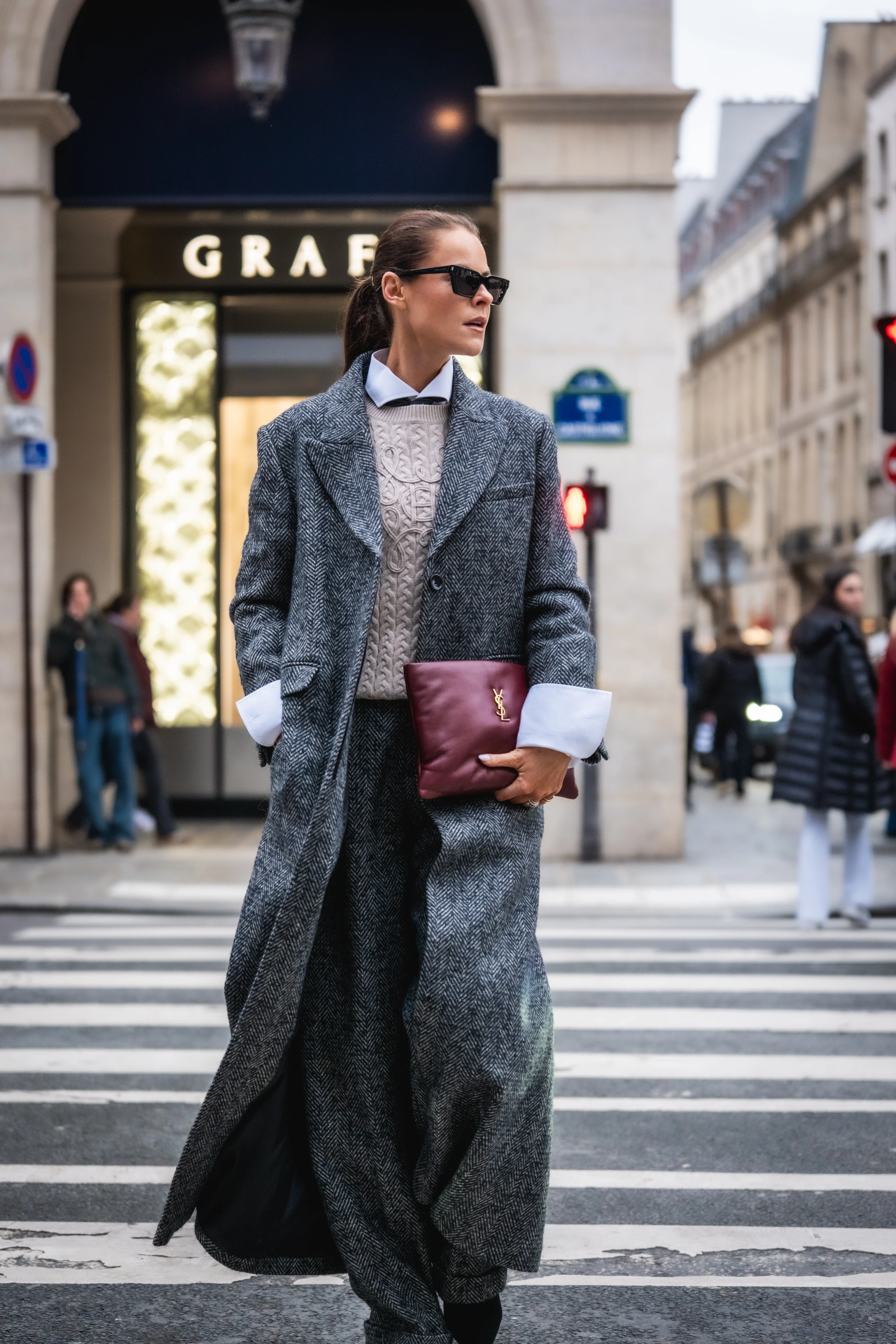 The Kelly Overcoat (Ebony Herringbone)
