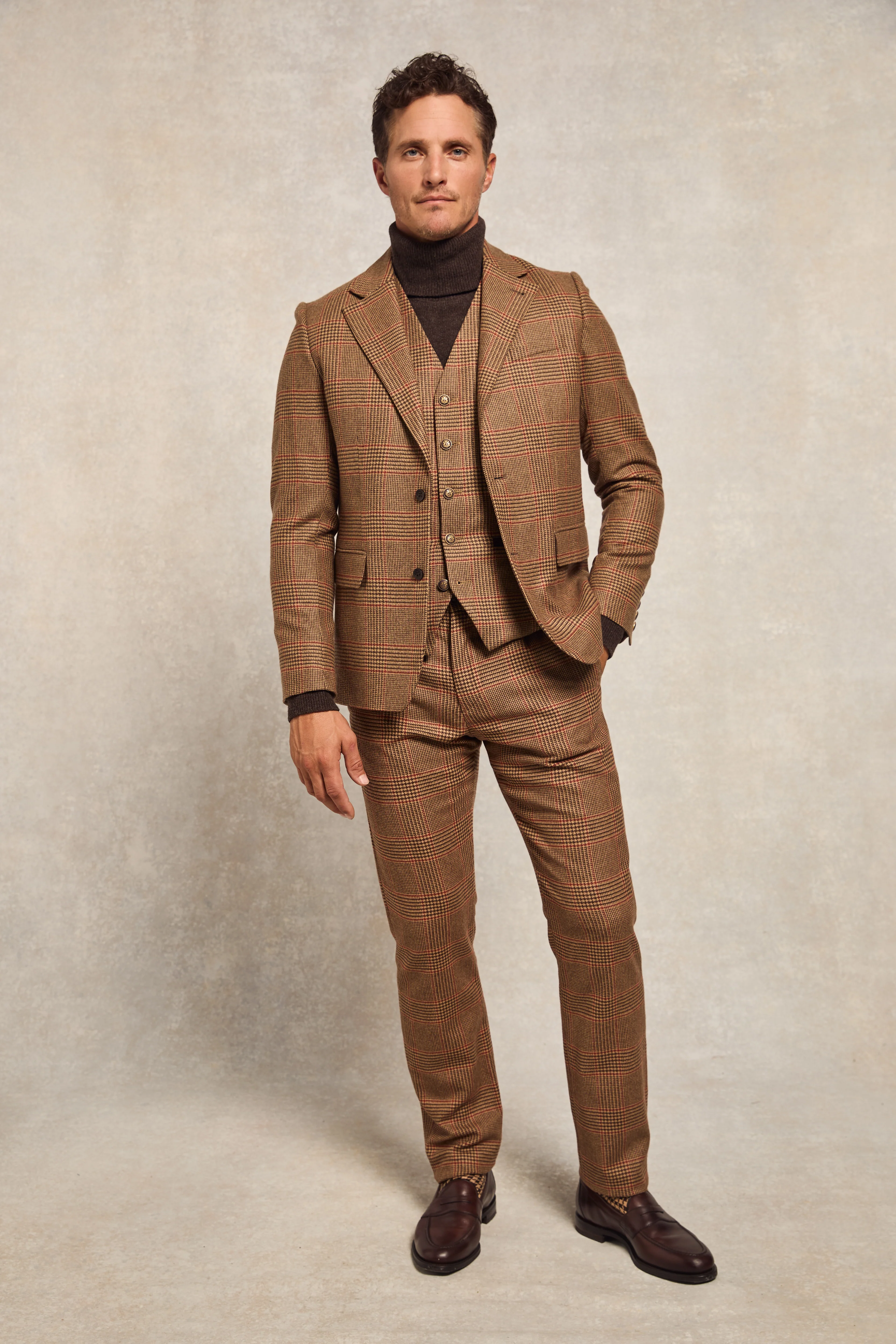 The Clarence Check Merlot Look