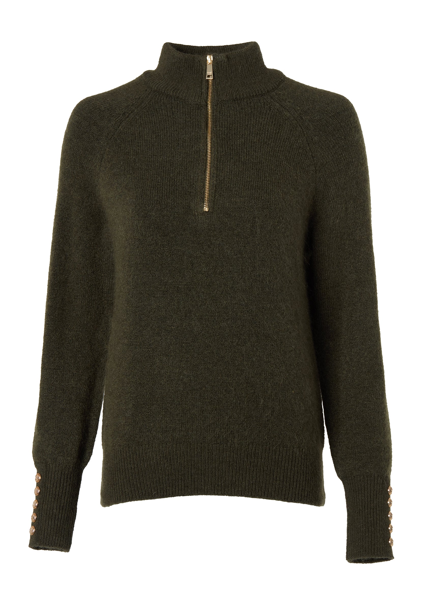 Tori Quarter Zip Knit (Forest Green) - Image 4