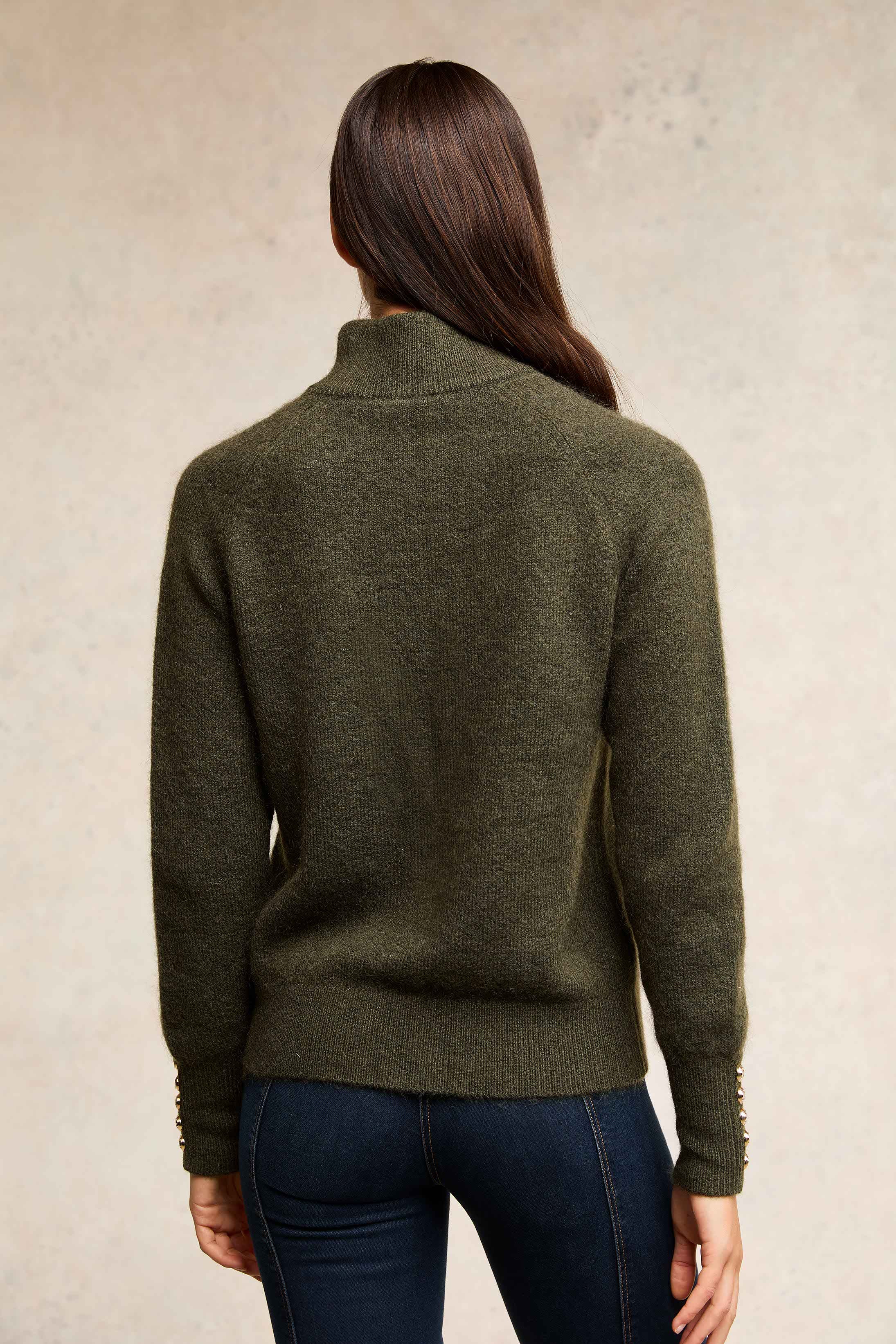 Tori Quarter Zip Knit (Forest Green) - Image 6