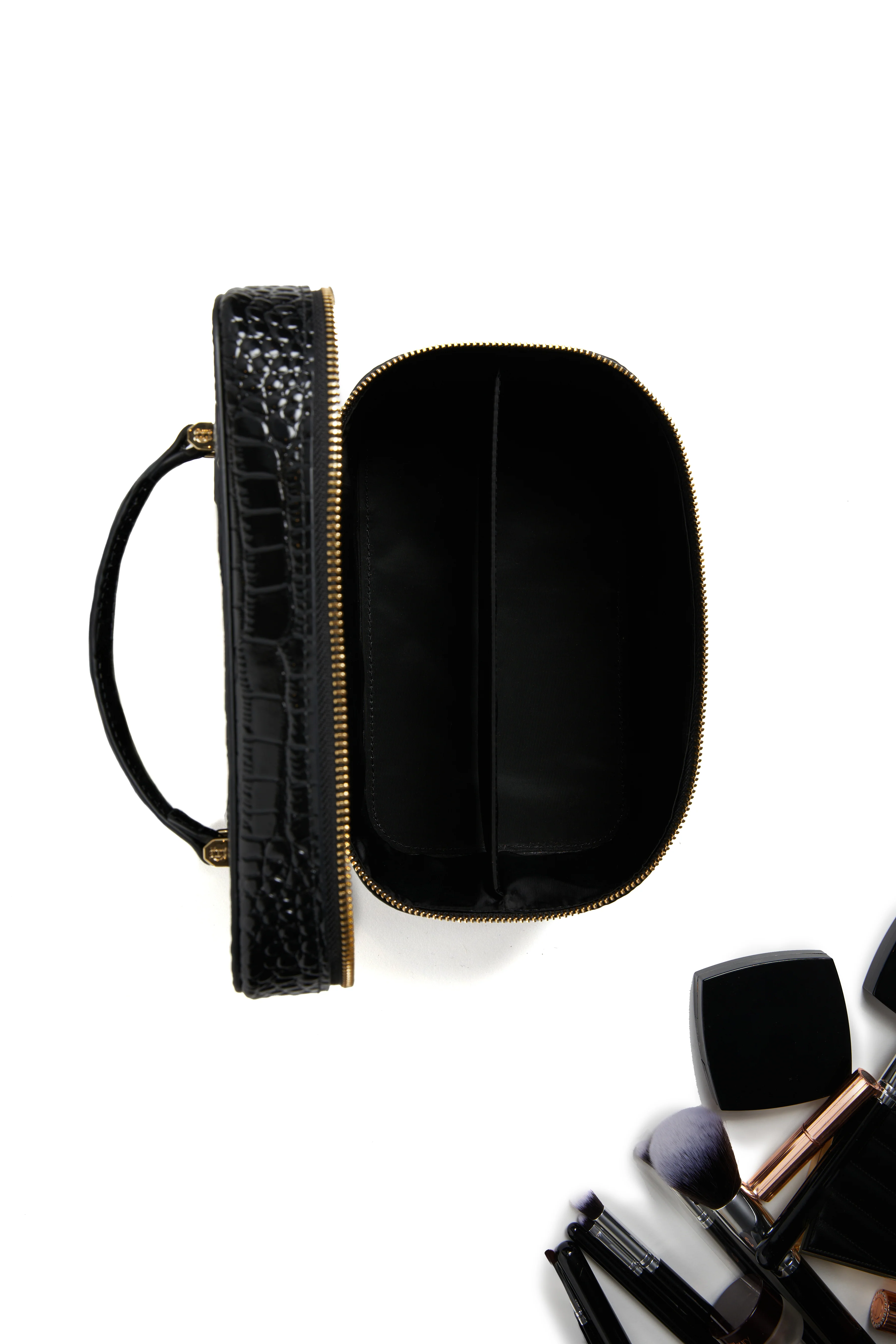 Travel Makeup Bag (Black Croc) - Image 6