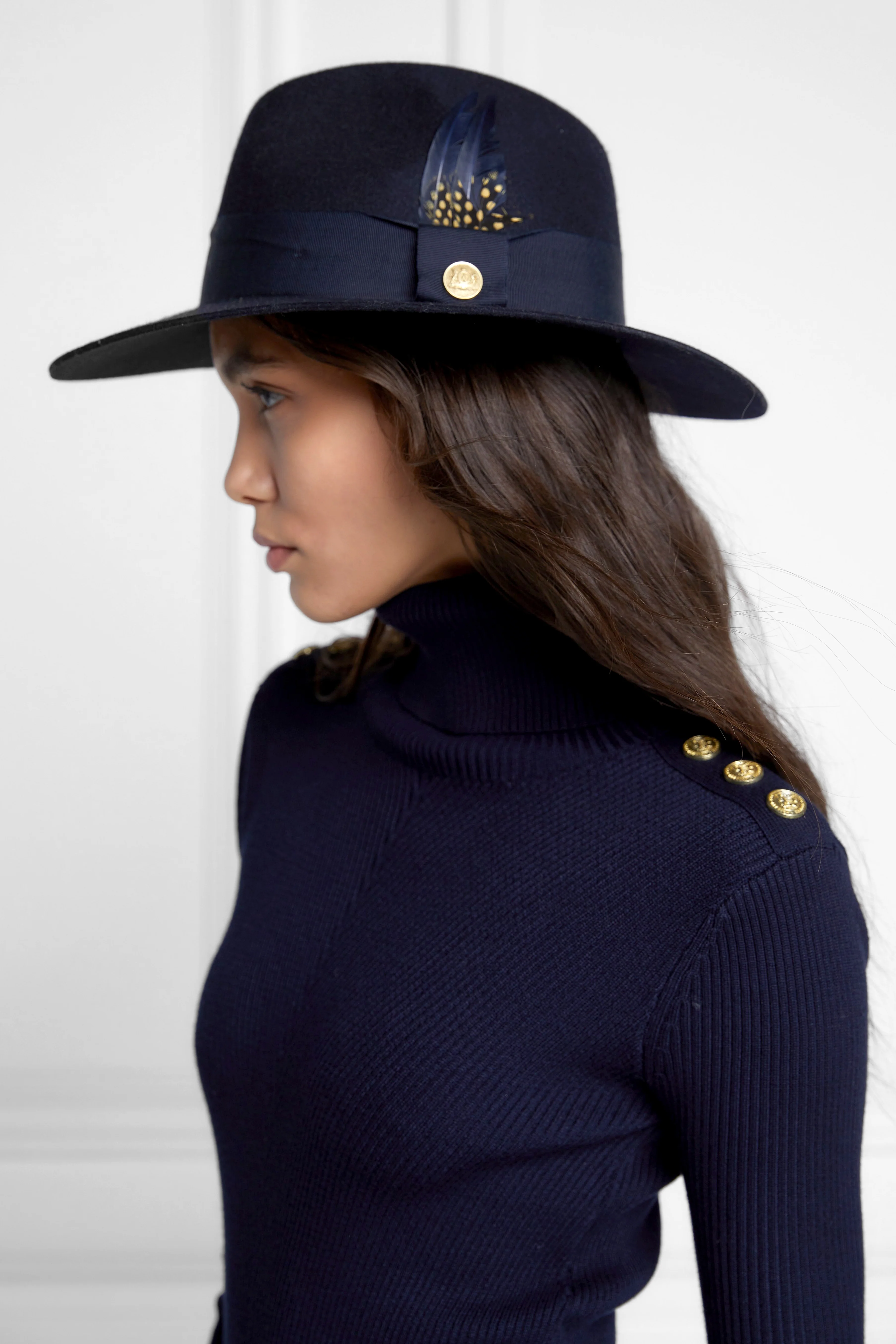 Trilby Hat Spot Feather (Ink Navy) - Image 3