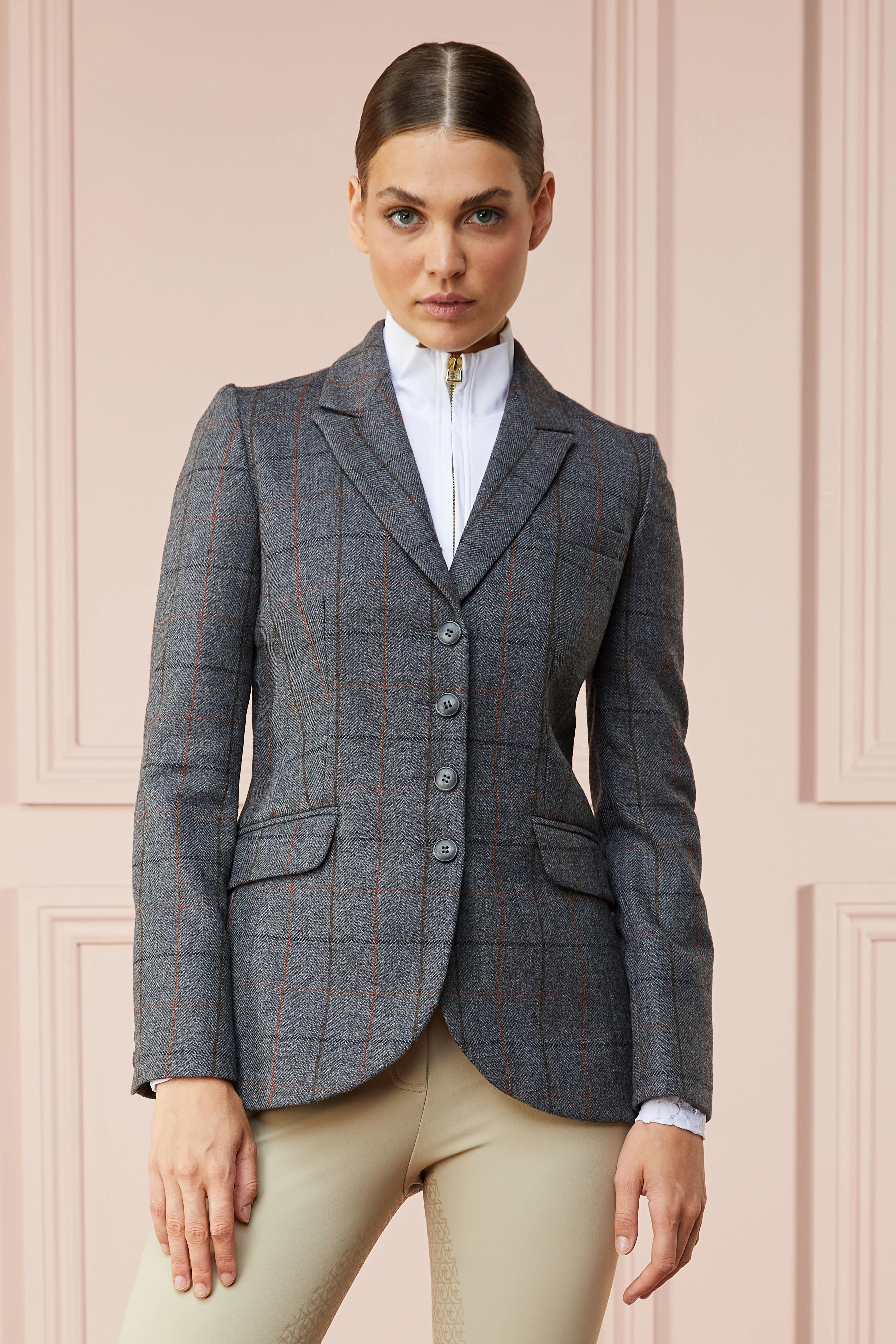 Tweed Riding Jacket (Mid Blue Check)