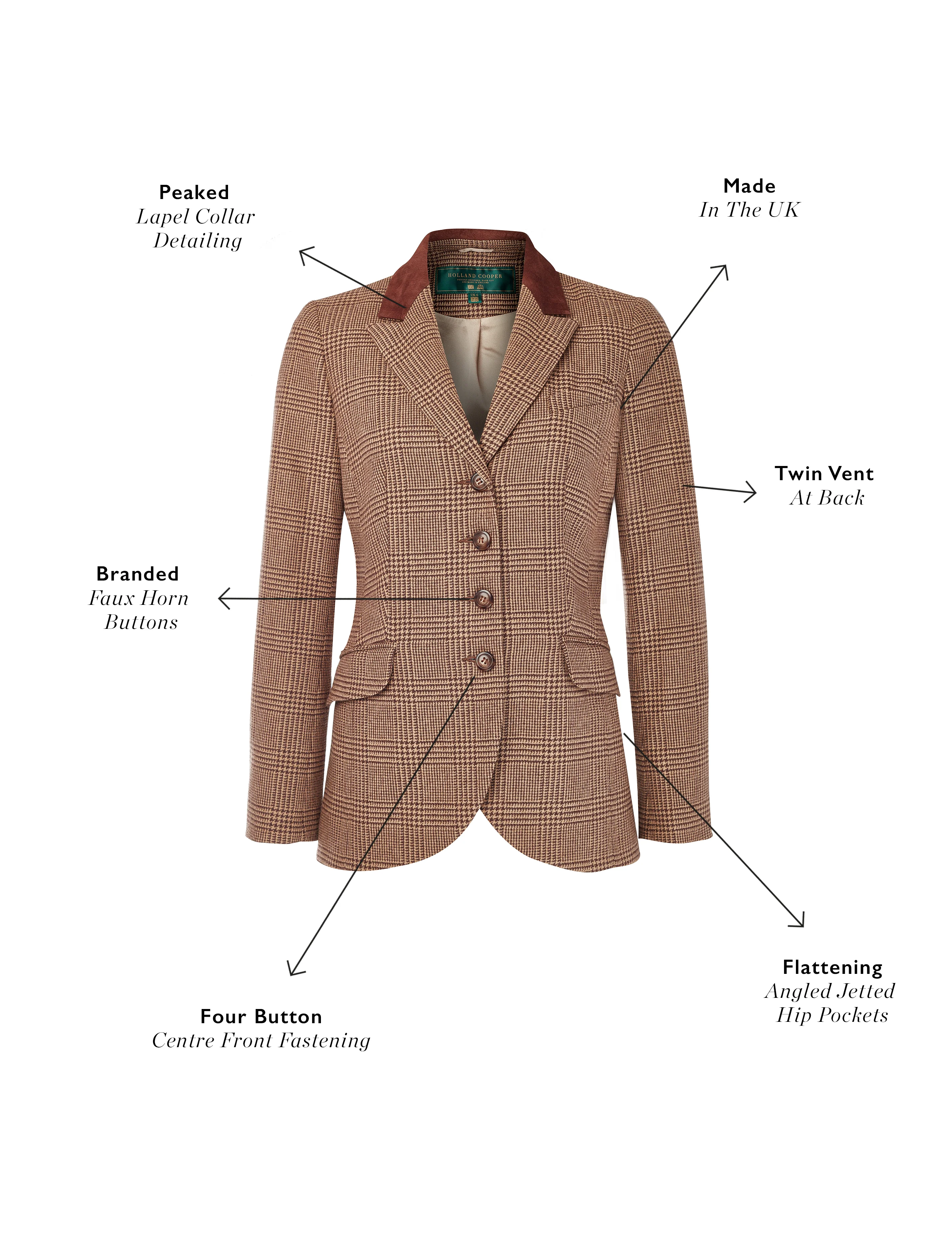 Tweed Riding Jacket (Tawny Brown) - Image 6