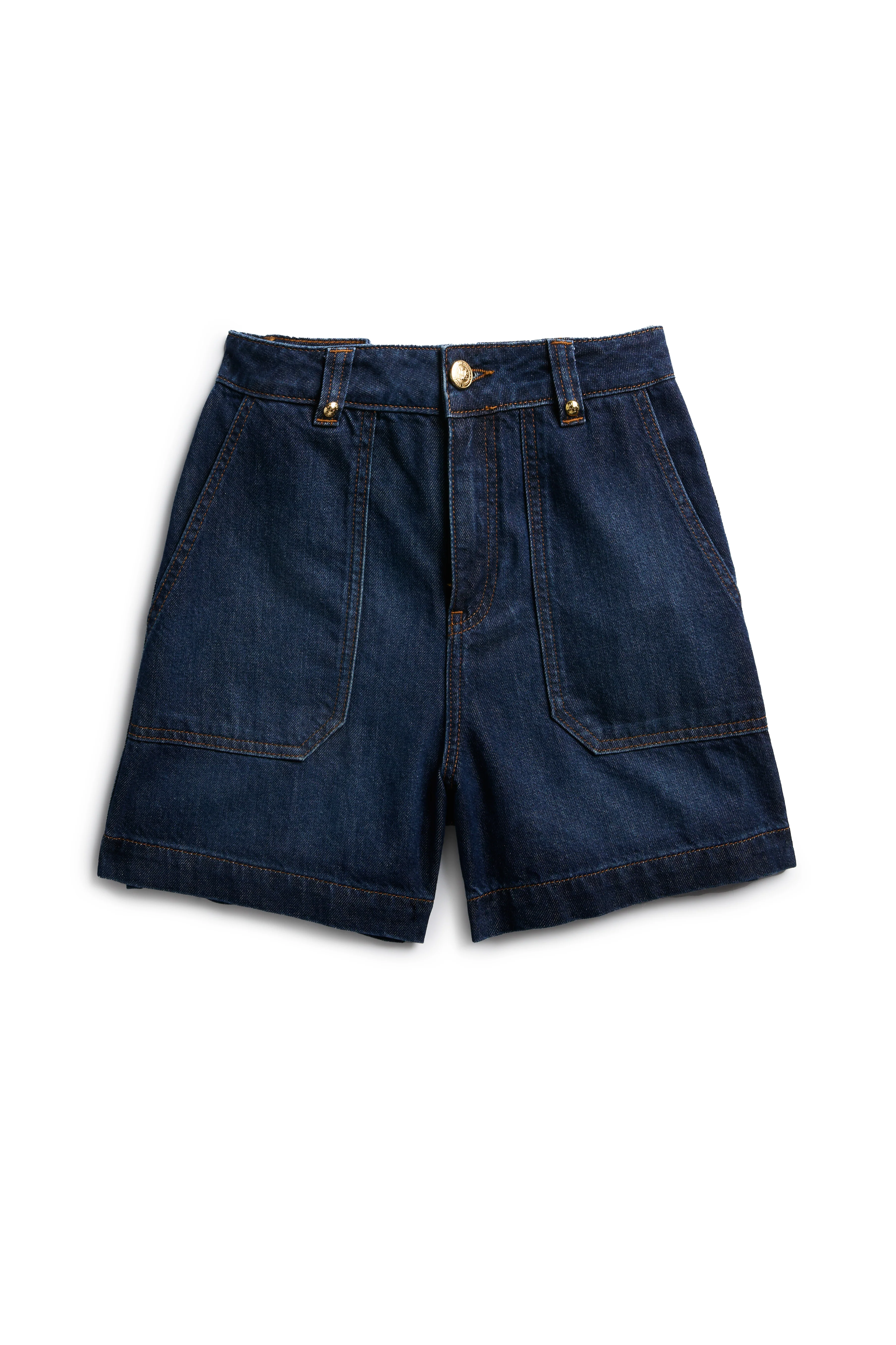Utility Denim Shorts (Deep Indigo) - Image 4