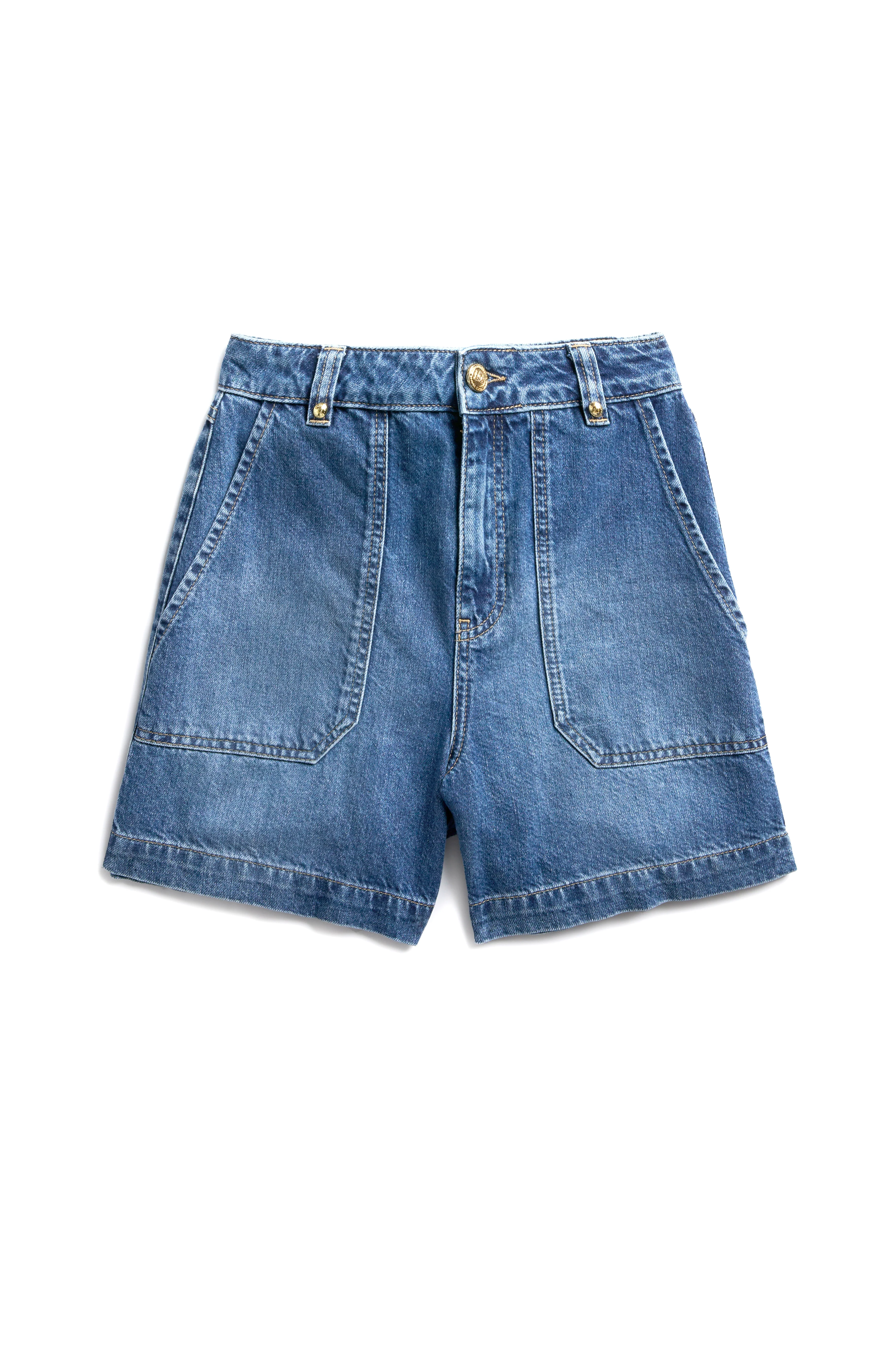 Utility Denim Shorts (Denim) - Image 4