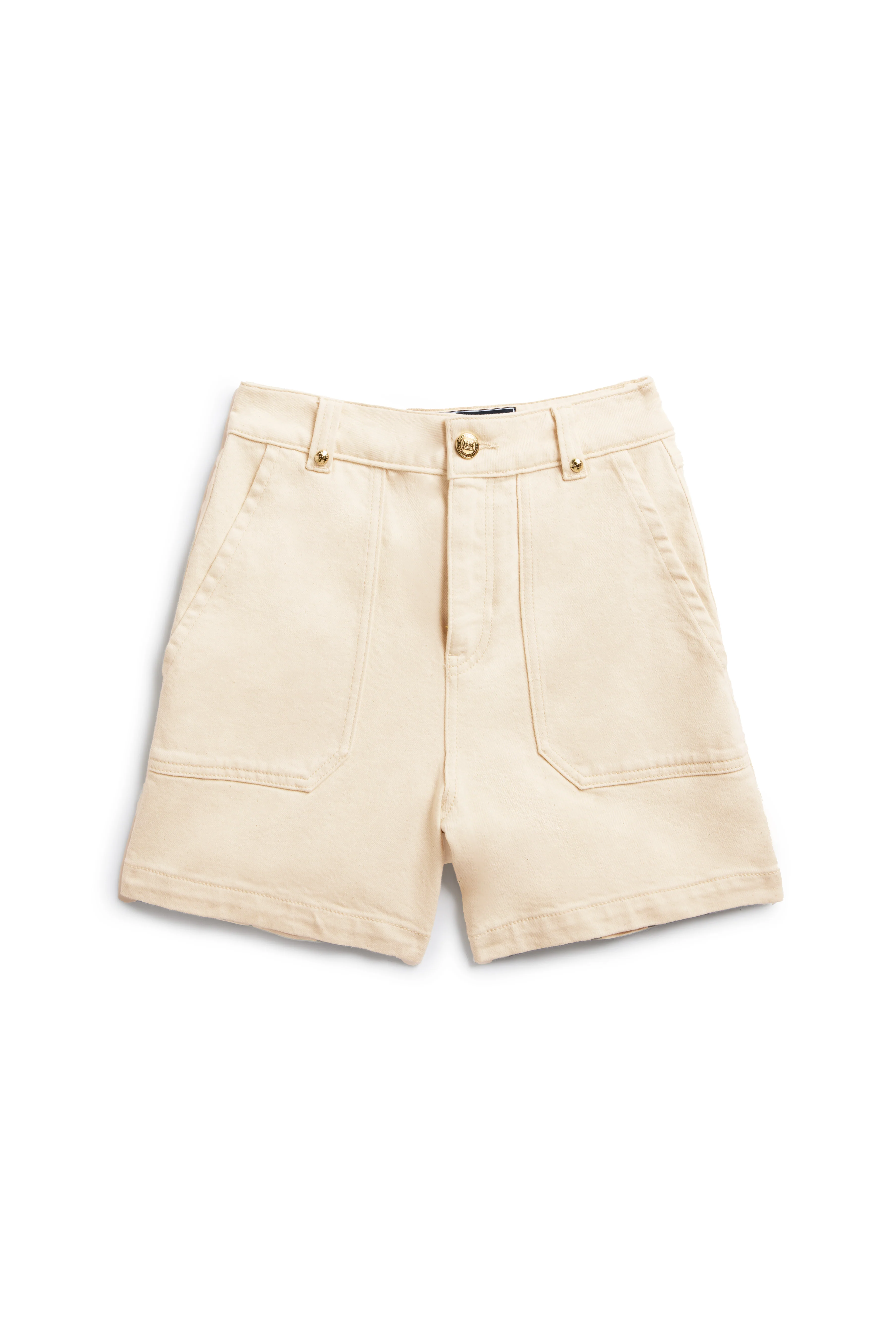 Utility Denim Shorts (Oatmeal) - Image 4