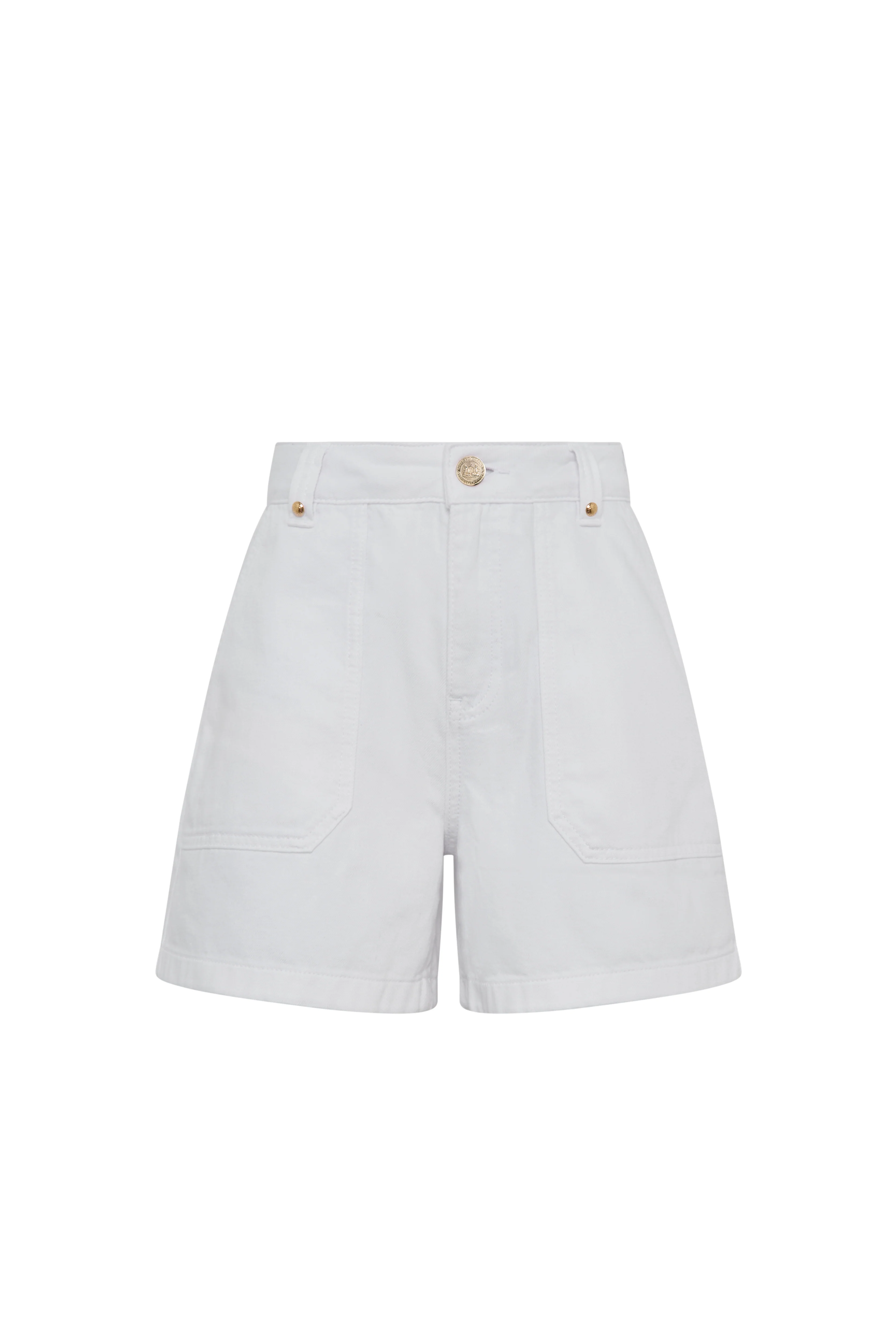 Utility Denim Shorts (White) - Image 5