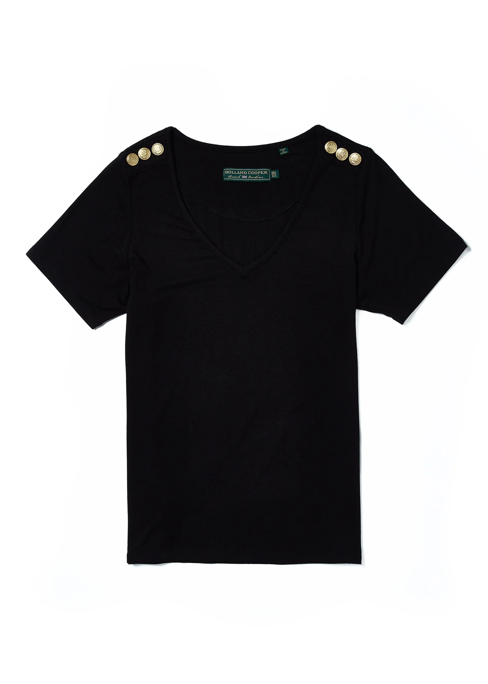 Relax Fit V-Neck Tee (Black) - Image 4