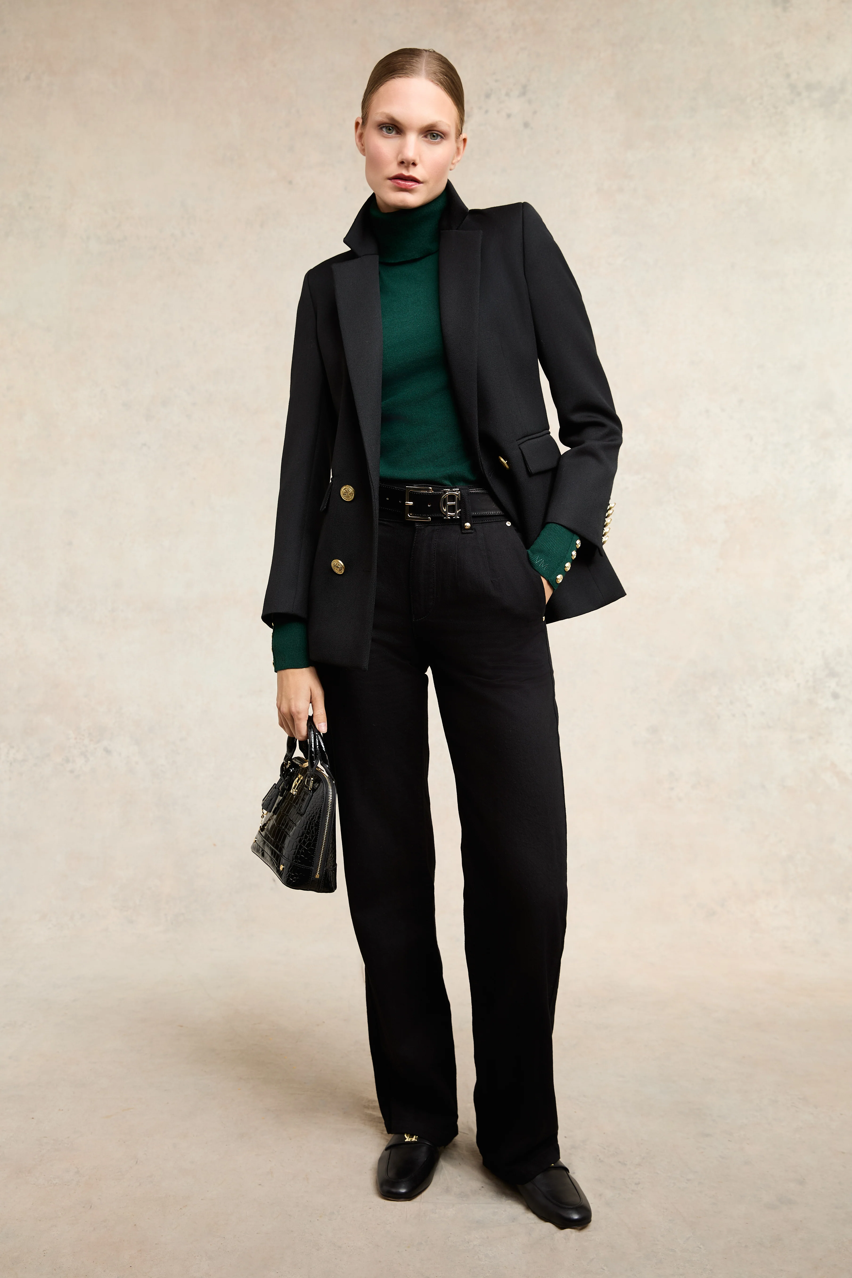 Victoria Cashmere Roll Neck (Emerald) - Image 3