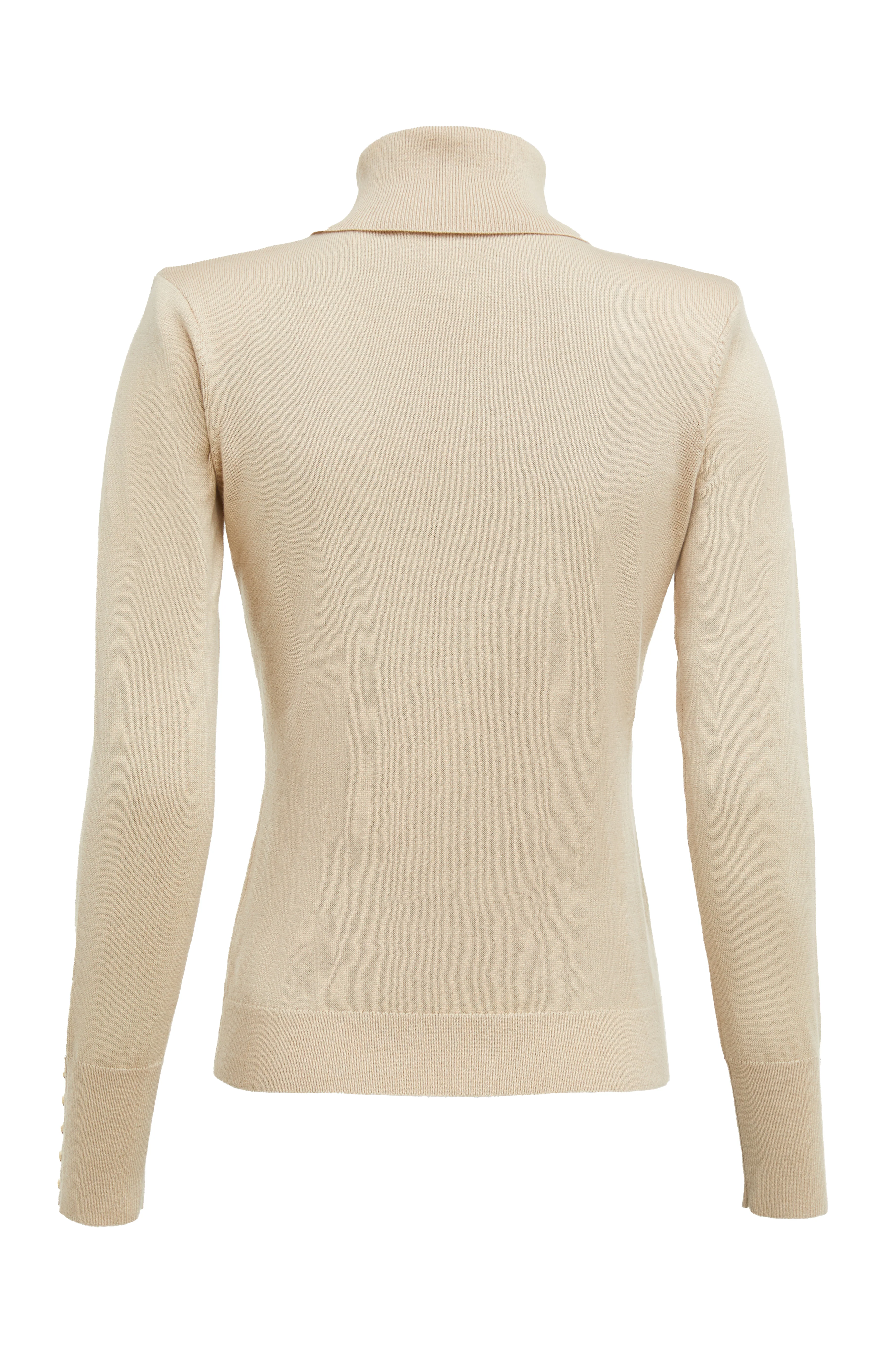 Victoria Cashmere Roll Neck (Stone) - Image 7
