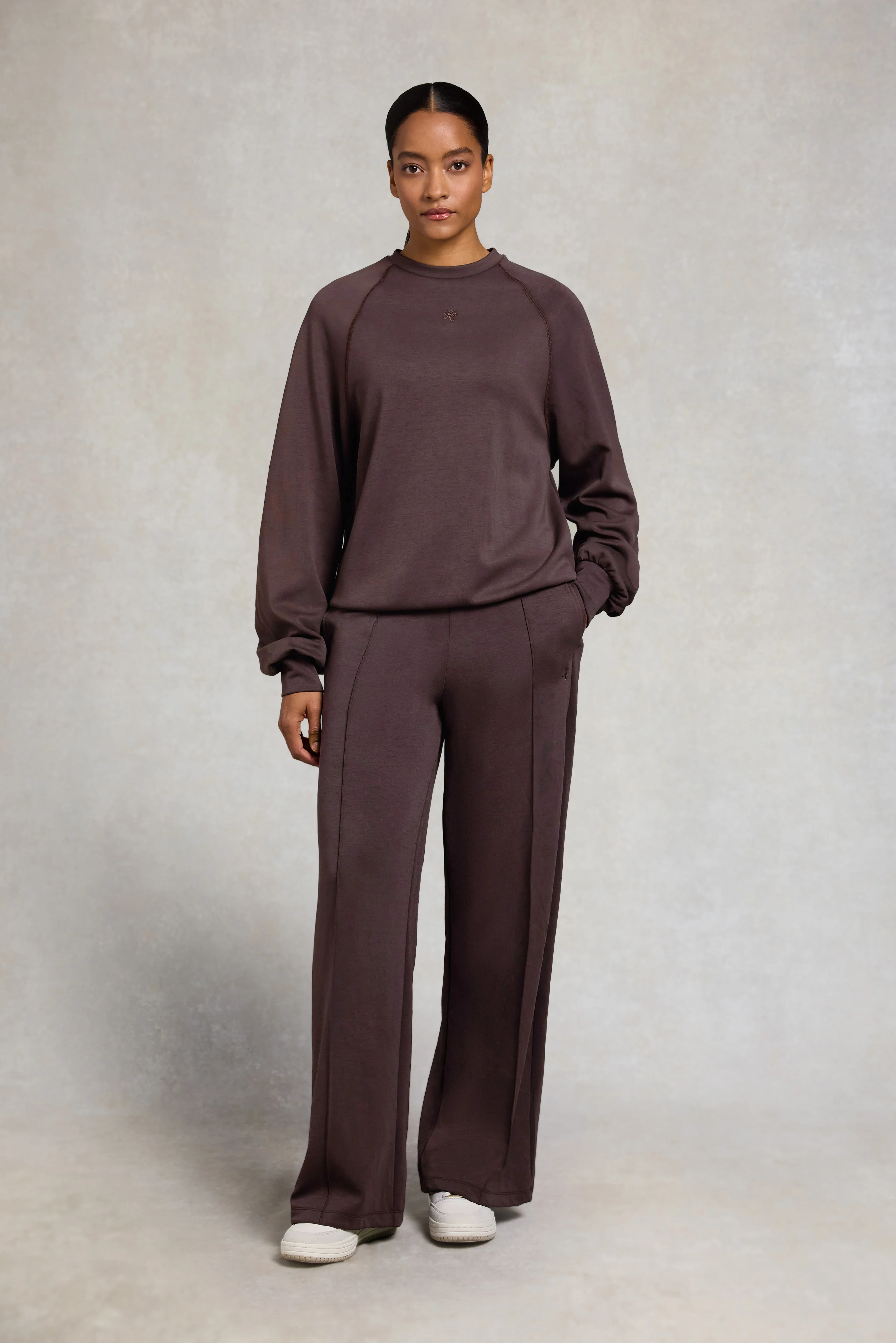 Artemis Wide Leg Soft Jogger (Chocolate) - Image 2