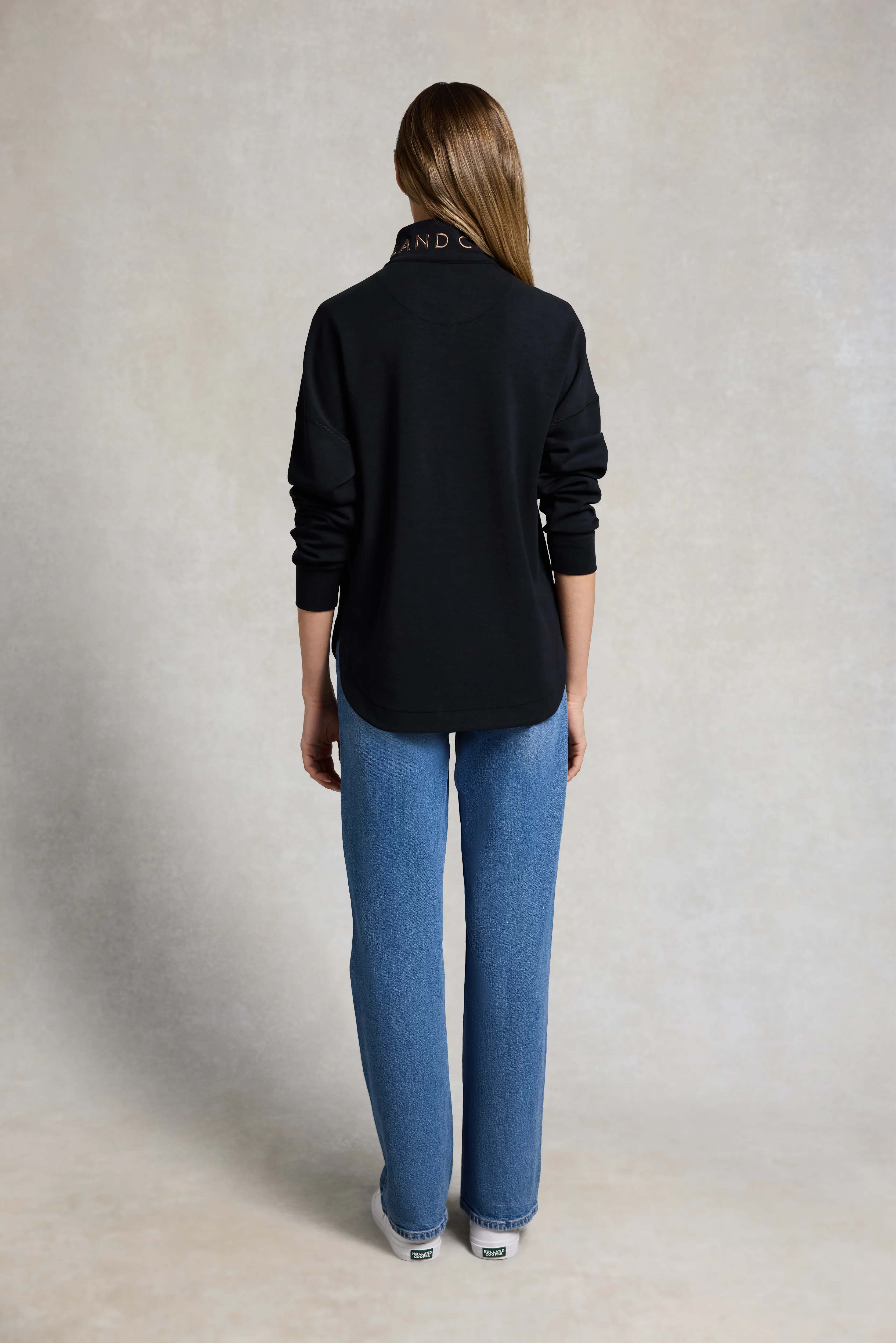Windsor Quarter Zip Sweat (Black) - Image 4