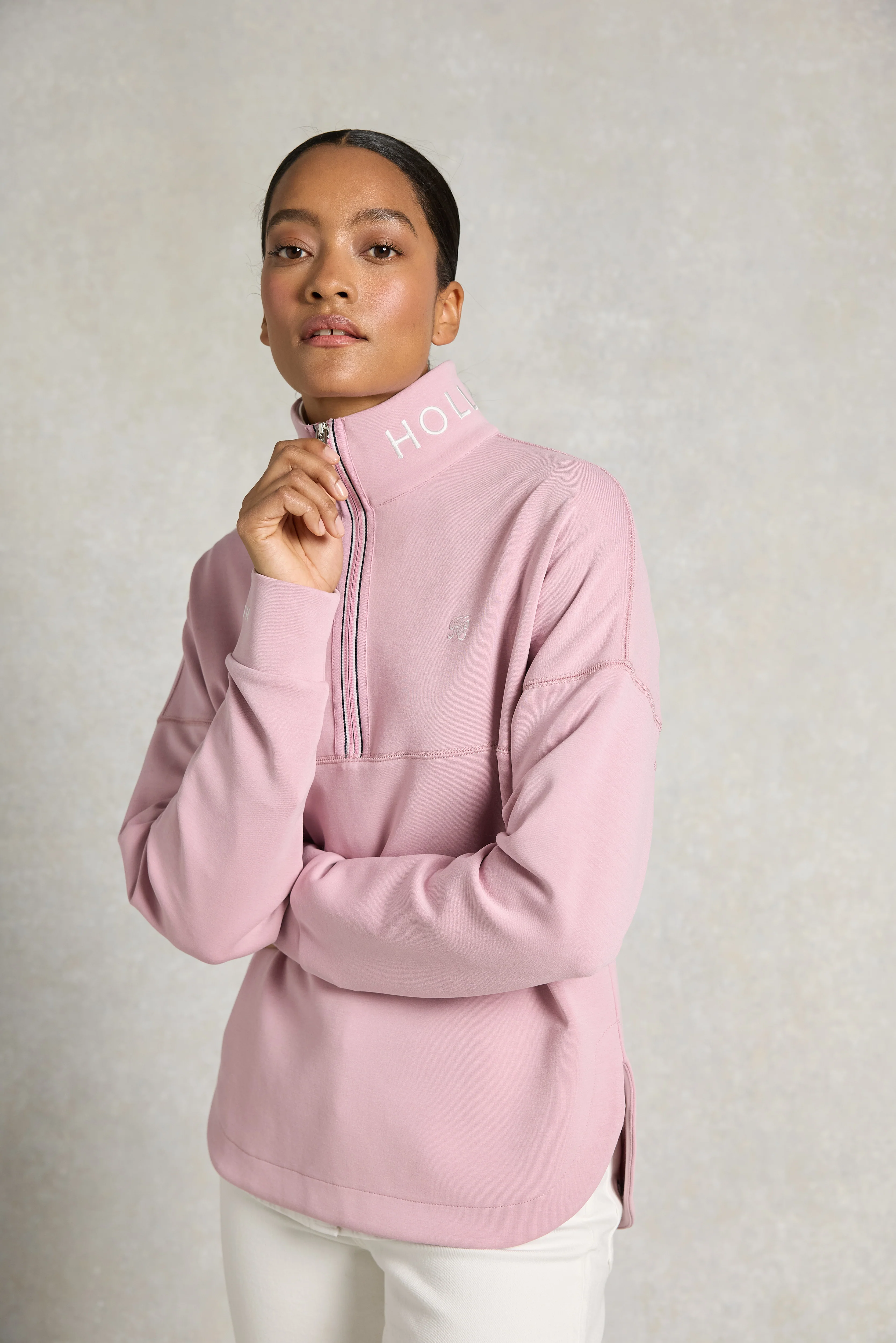 Windsor Quarter Zip Sweat (Dawn Pink)