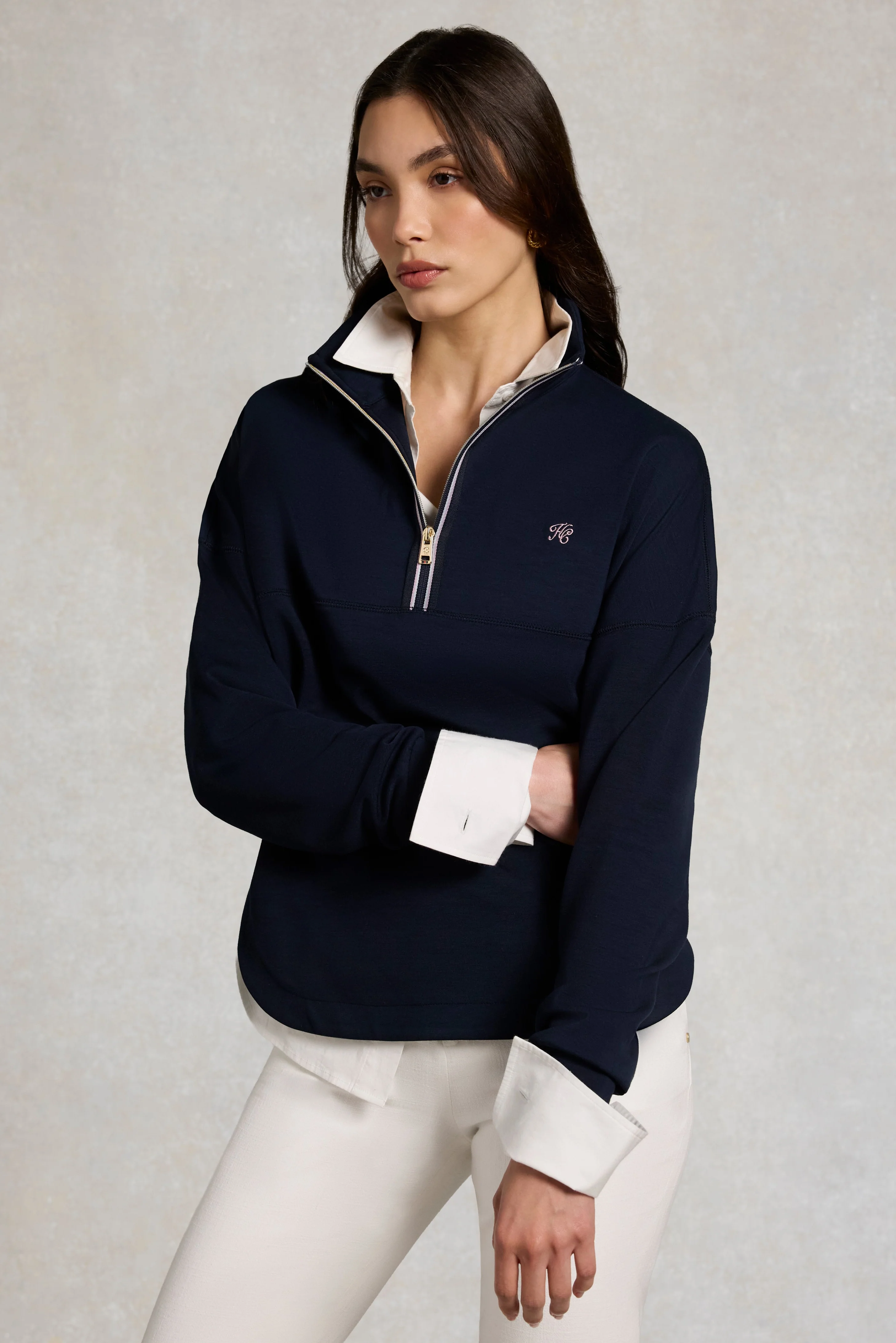 Windsor Quarter Zip Sweat (Ink Navy)